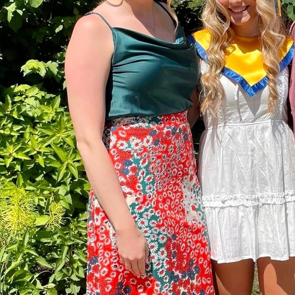 Women Cowl Neck Silky Cami Tank Top Soft Summer Strappy Camisole Crop Top - Picture 2 of 3